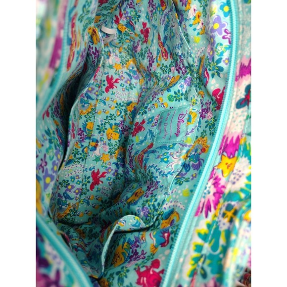 Vera Bradley Original Zip Tote In Disney Ariel Little Mermaid Floral - Picture 11 of 13